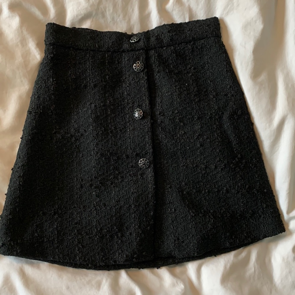 H&M tweed black skirt